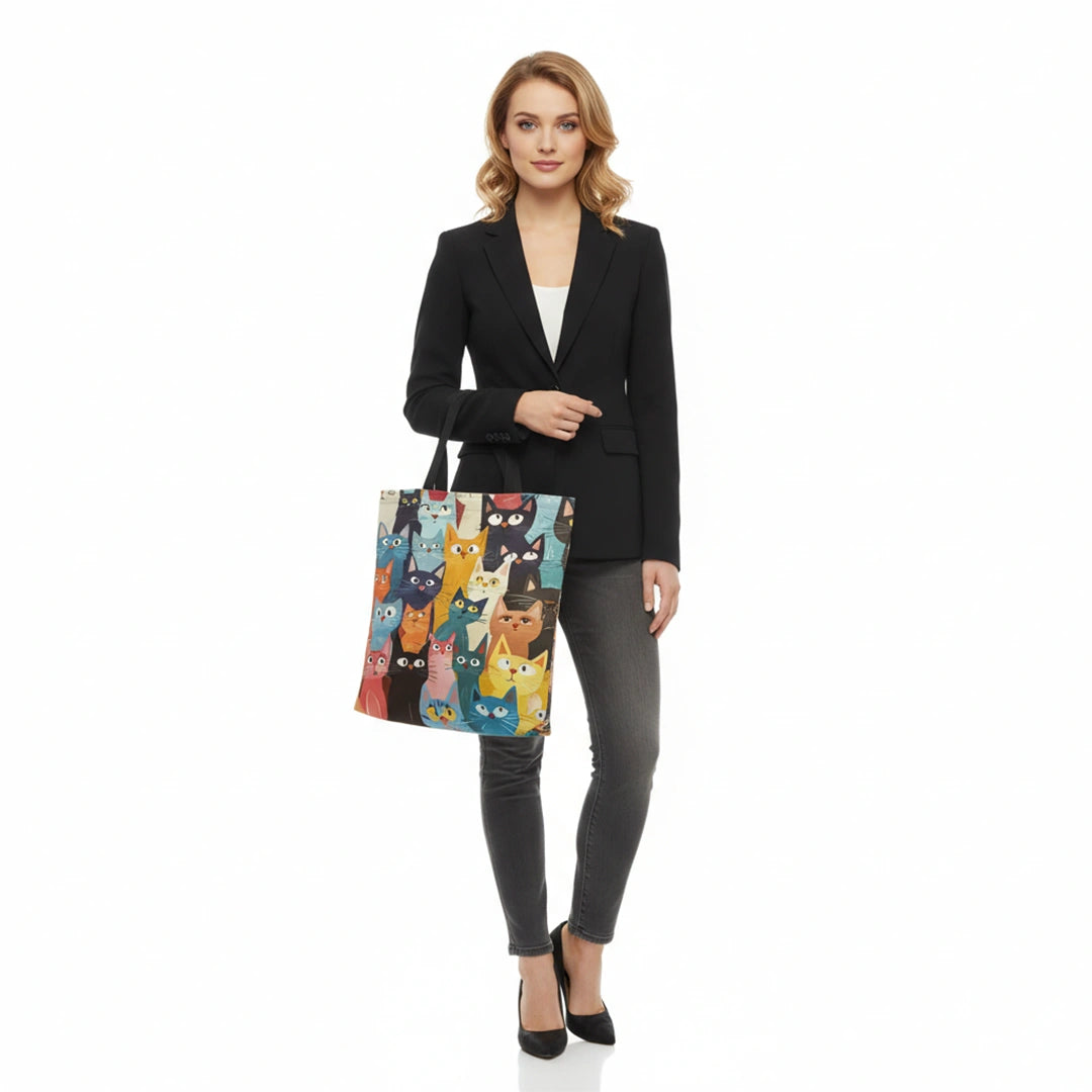 Whiskers Playful Cat Tote Bag