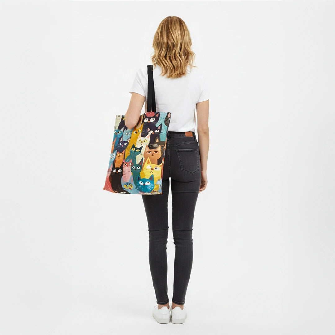 Whiskers Playful Cat Tote Bag