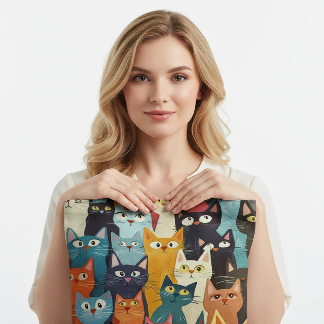 Whiskers Playful Cat Tote Bag