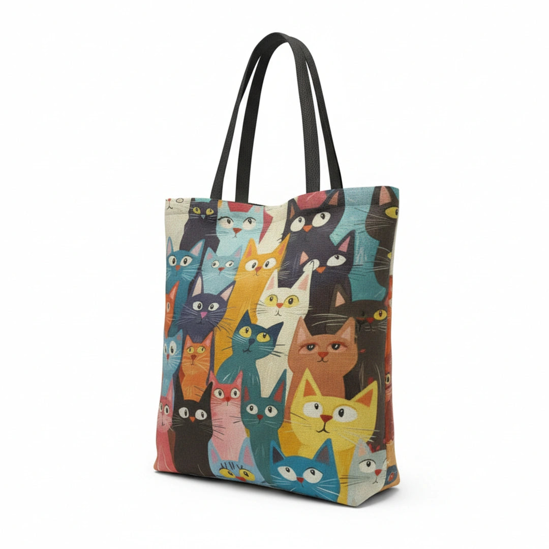 Whiskers Playful Cat Tote Bag